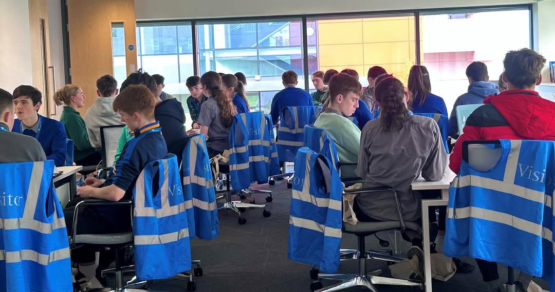 TY students touring an industrial lab site